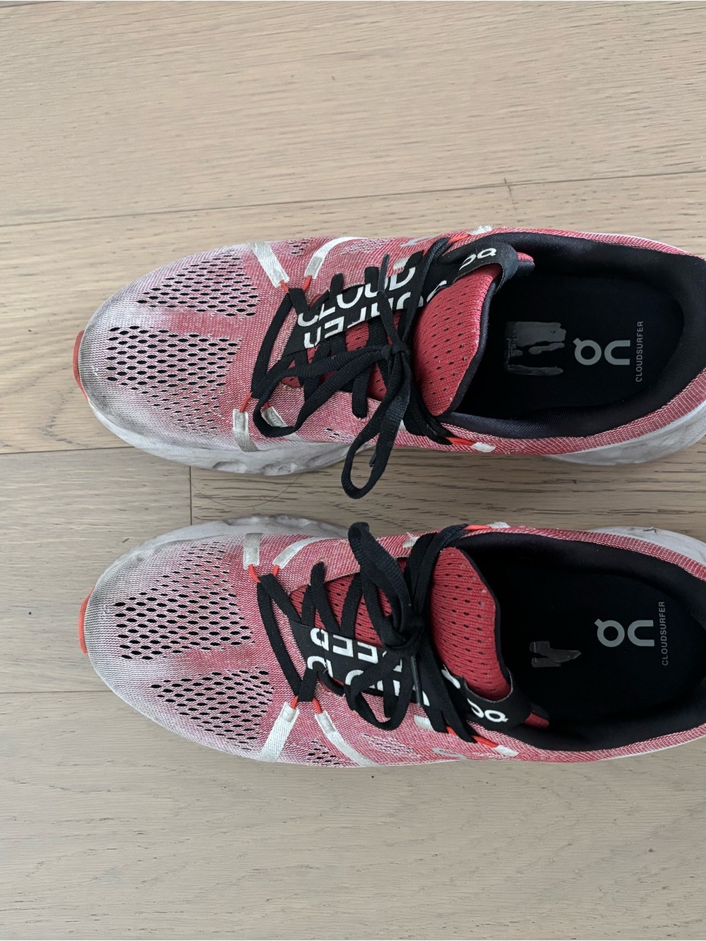 On Running  Pink/White Cloudsurfer Running Shoes